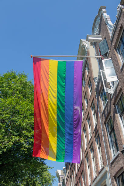 istock Rainbow flag LGBT community on building in Amsterdam, the Netherlands 1078180650