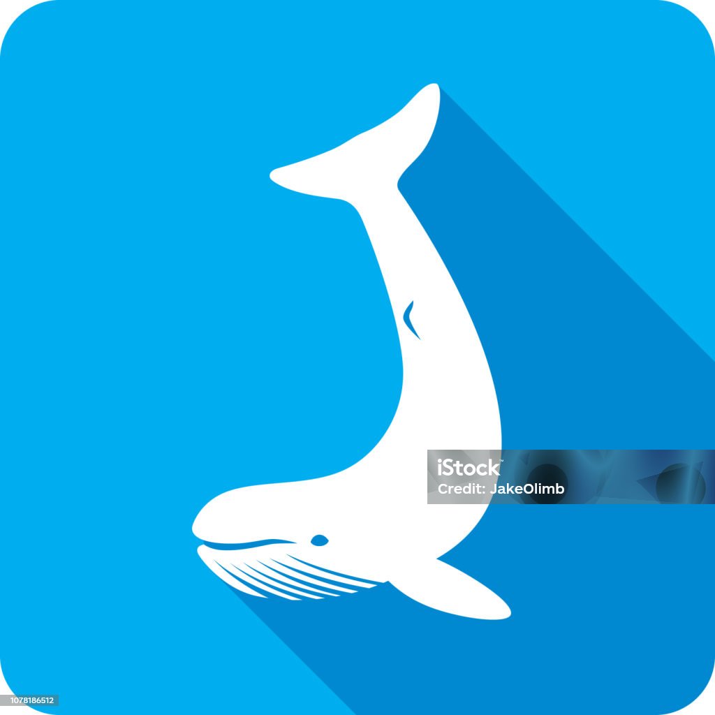 Whale Icon Silhouette Vector illustration of a blue whale icon in flat style. Vector stock vector