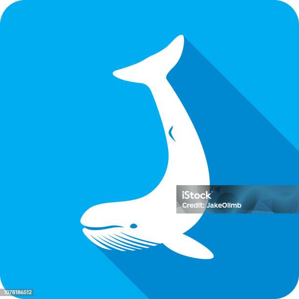 Whale Icon Silhouette Stock Illustration - Download Image Now - Vector, Whale, Animal