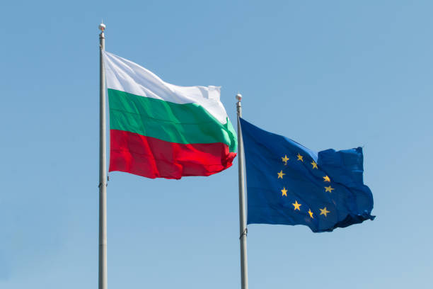 istock European Union and Bulgaria flags 1078201256
