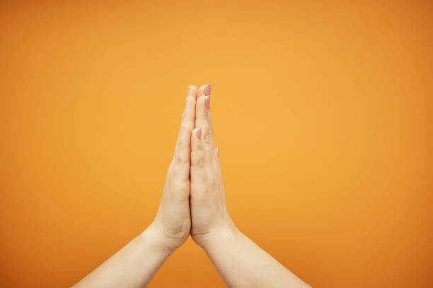 istock understanding and agreement, a handshake on an orange background 1078204536