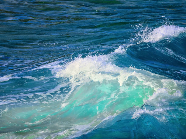 istock Sea waves rolling in with foam in open suface.. 1078207406