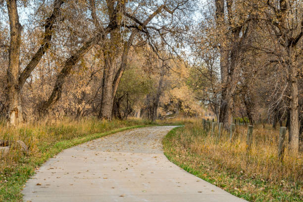 istock bike trail in late fall scenery 1078226866