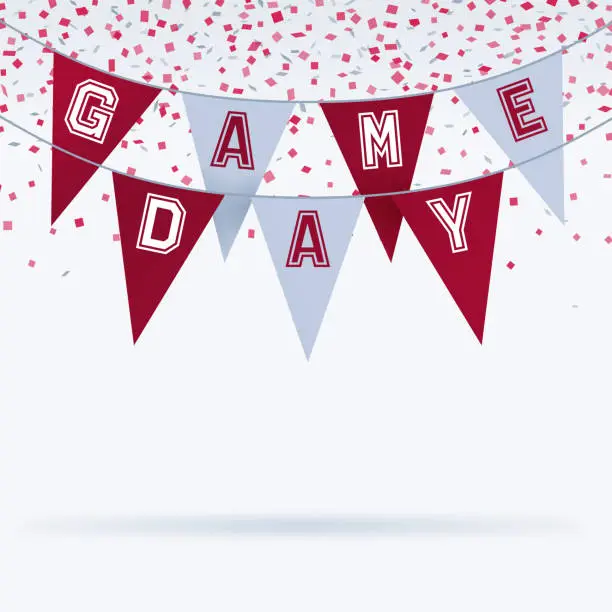 Vector illustration of Game Day Bunting Sports Celebration Background