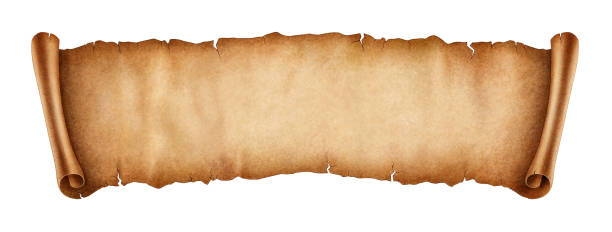 illustrazioni stock, clip art, cartoni animati e icone di tendenza di vecchia illustrazione banner - scroll parchment paper old