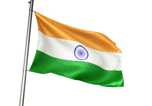 istock India, indian flag waving isolated on white background realistic 3d illustration 1078229060