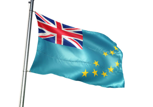 istock Tuvalu, tuvaluan flag waving isolated on white background realistic 1078231620