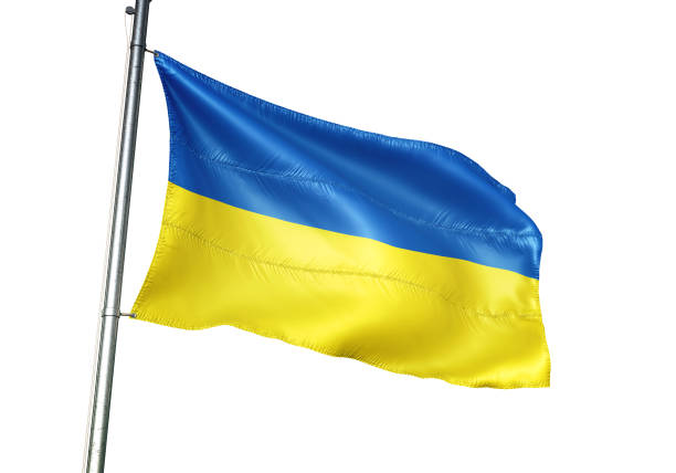 istock Ukraine, ukrainian flag waving isolated on white background realistic 1078231632