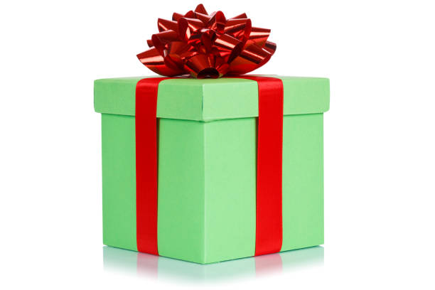 istock Gift present christmas birthday wedding wish light green box isolated on white 1078242890