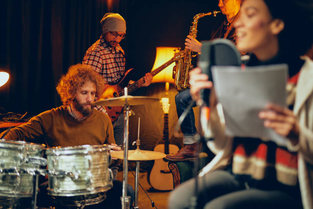 istock Mixed race woman singing. 1078245256