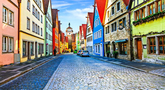 colorful traditional half-timbered houses in Bavaria