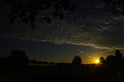 Morning landscape in the village