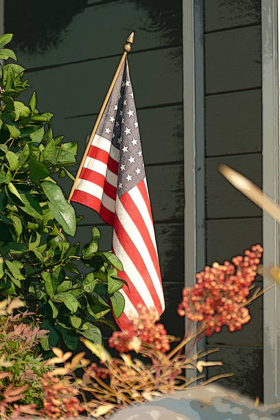 istock American Flag on Porch 1078254788