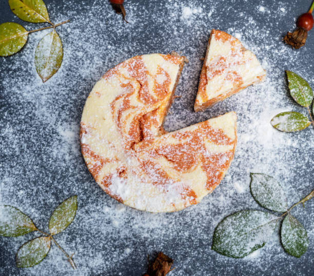 istock pumpkin cheesecake sprinkled with powdered sugar 1078262622