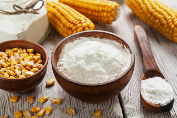 Starch and corn cob Starch and corn cob on the table starch grain stock pictures, royalty-free photos & images