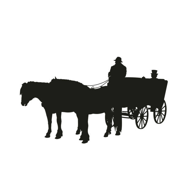 ilustraciones, imágenes clip art, dibujos animados e iconos de stock de silueta de caballos - teamsters