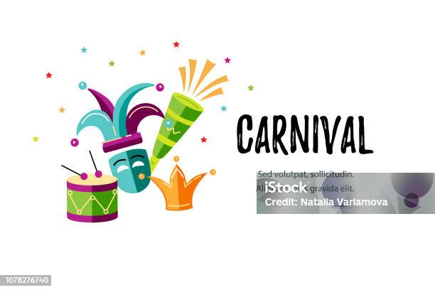 Ilustración de Ilustración De Vector Con Carnaval Y Objetos De Celebración y más Vectores Libres de Derechos de Carnaval - Evento de celebración