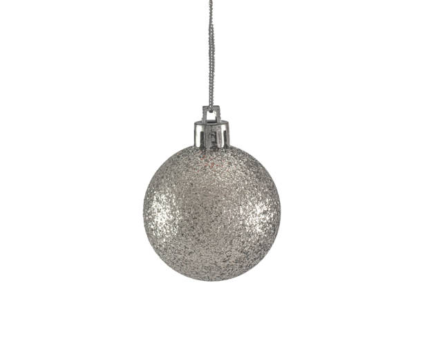 istock Silver color Christmas ball isolated on white background 1078285380