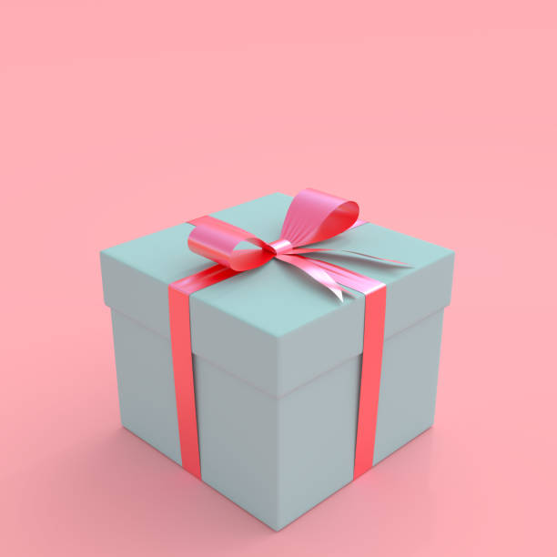 istock Blue gift box on pink pastel background 1078285508
