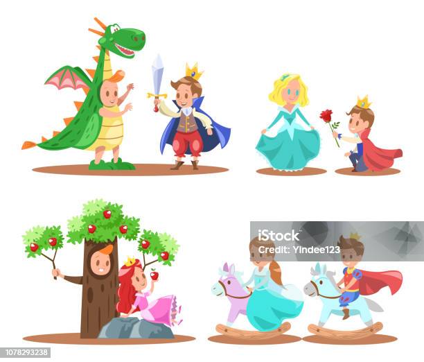 Prince And Princess Character Design Stock Illustration - Download Image Now - Prince - Royal Person, Princess, Child