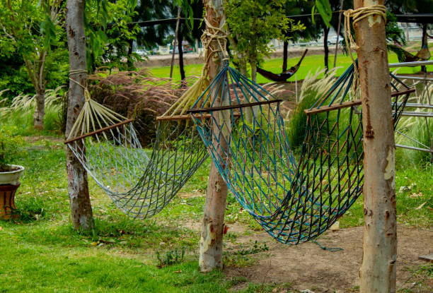 istock Hammock swing  Made from fabric in garden. 1078342234
