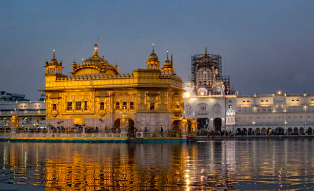 istock Lights on for golden temple amritsar on its early mornings 1078348304