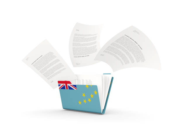 istock Folder with flag of tuvalu 1078348540