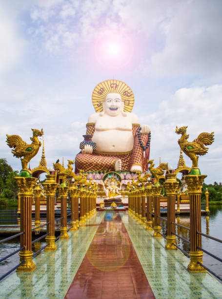 istock Statue of a fat Chinese priest 1078364276
