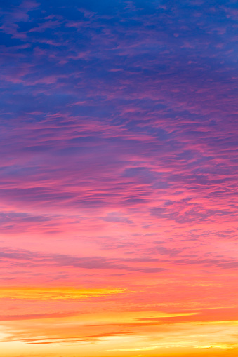 Beautiful sunset sky with clouds