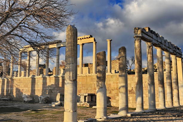 турция. древний город. - unesco world heritage site antalya famous place pamukkale стоковые фото и изображения