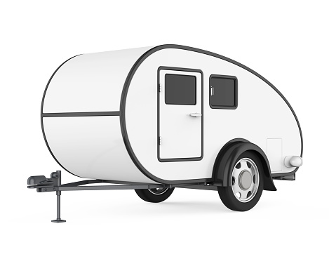 Travel Trailer isolated on white background. 3D render