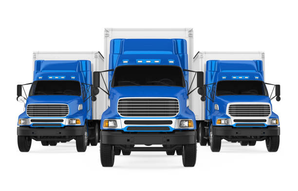 istock Fleet of Freight Transportation Isolated 1078383312