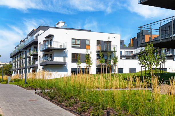 istock Modern apartment building architecture, Warsaw, Poland 1078385584