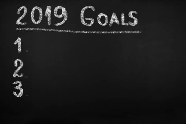 istock Empty numbered blackboard list for business goals for 2019 1078389940