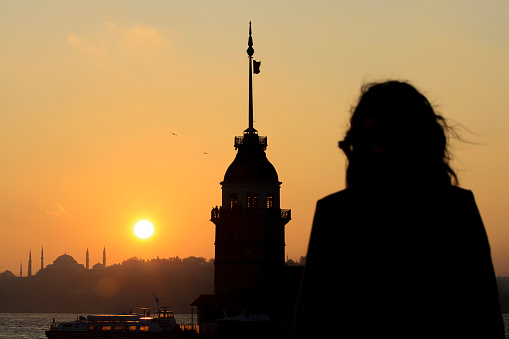 Maiden's Tower And sunset