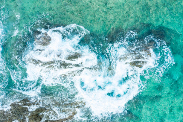 istock Powerful Waves on a rocky beach.Beautiful crystal clear ocean. 1078401044