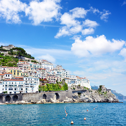Amalfi is a town in the province of Salerno, region of Campania, Italy. Composite photo