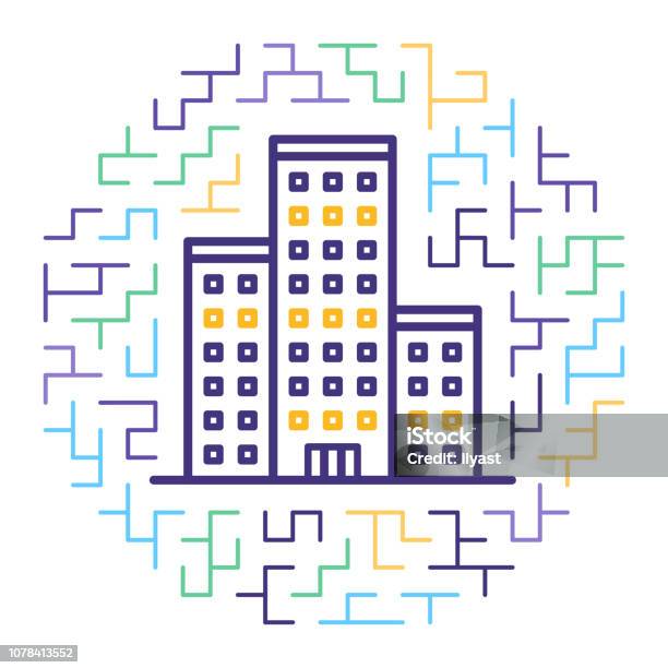 Smart Housing Certification Process Line Icon Illustration Stock Illustration - Download Image Now