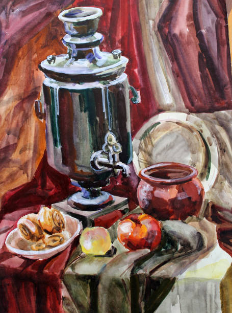 istock still life watercolor painting the samovar 1078414200