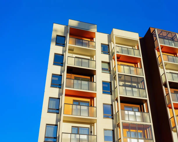 istock Facade of modern apartment house copy space 1078414852