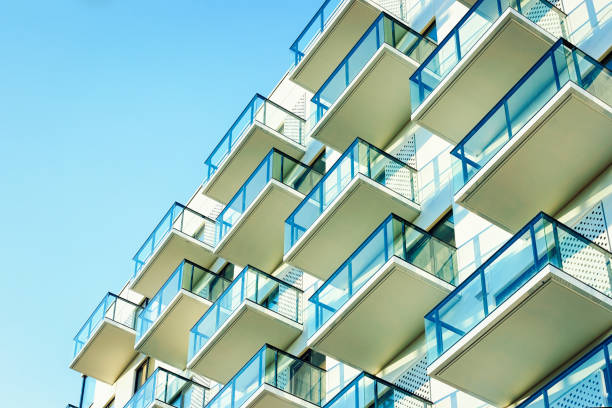 istock Facade of modern apartment home copy space 1078417796