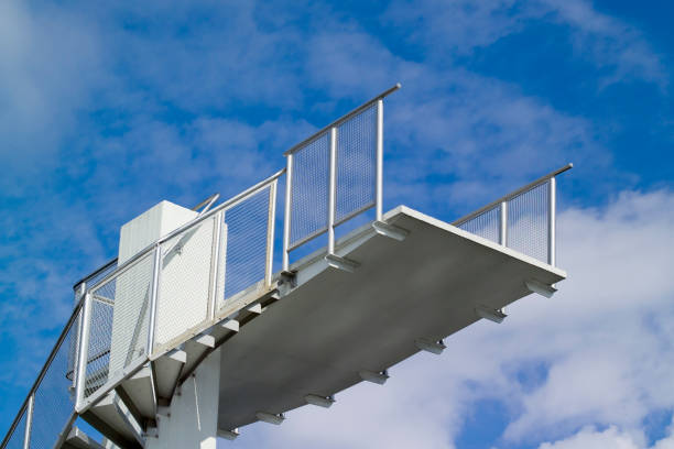 istock Outdoor swimming pool diving board 1078418602