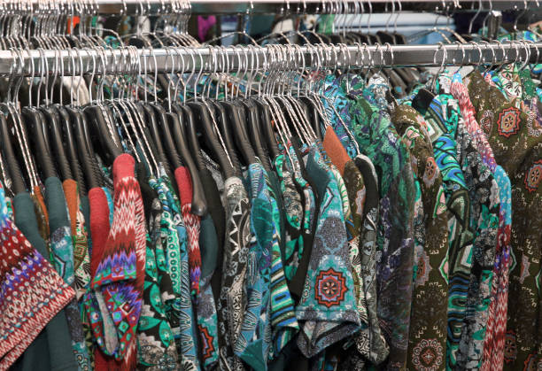 istock stall with vintage clothes hanging 1078424786