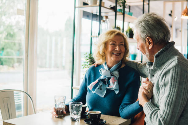 istock Old couple at coffee shop 1078426996