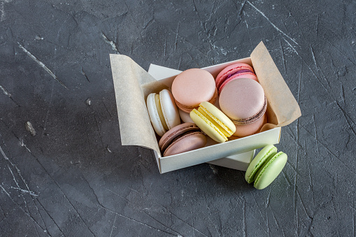 Box of macaron cookies