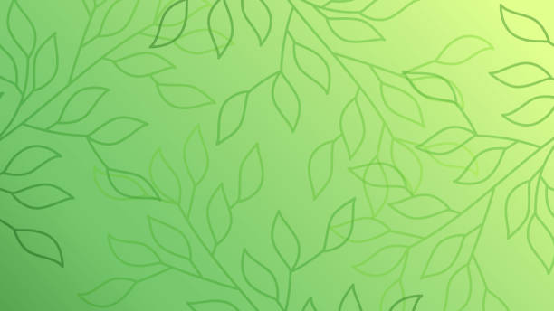 녹색 나뭇잎 원활한 패턴 배경 - 녹색 stock illustrations