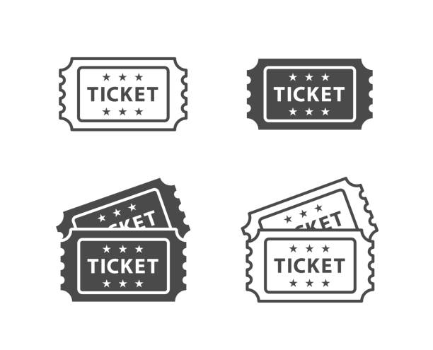 zestaw ikon biletu - ticket event ticket stub coupon stock illustrations