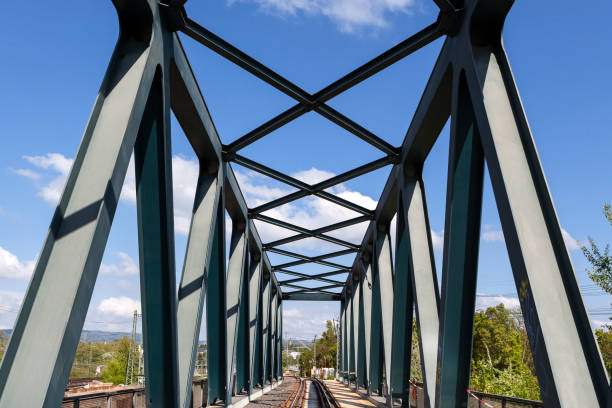 istock Steel bridge, railroad track 1078431082