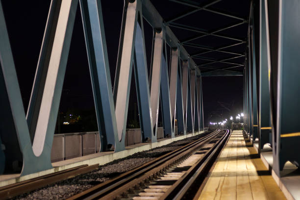 istock Steel bridge, railroad track 1078431130
