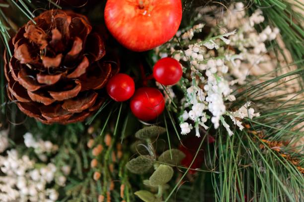 istock Christmas ornaments with red bulbs 1078433266